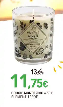 naturéO Element-terre bougie parfumée monoï offre