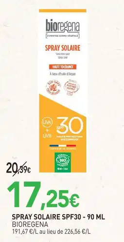 naturéO Bioregena spray solaire spf30 - 90 ml offre