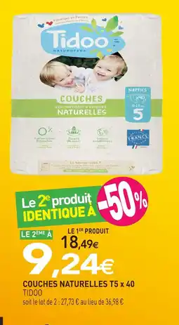naturéO Tidoo couches naturelles t5 x 40 offre
