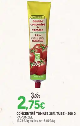 naturéO Rapunzel concentré tomate 28% tube offre