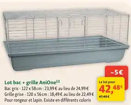 Maxi Zoo Anione lot bac gris + grille offre