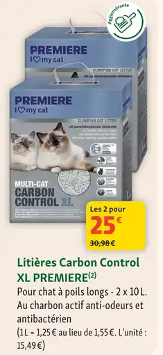 Maxi Zoo Premiere litières carbon control xl offre