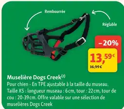 Maxi Zoo Dogs creek muselière pour chien offre