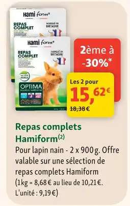 Maxi Zoo Hamiform repas complets pour lapin nain offre