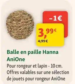 Maxi Zoo Anione balle en paille hanna offre