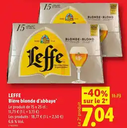 Lidl Leffe bière blonde d'abbaye offre