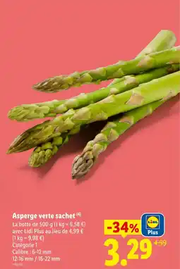 Lidl Asperge verte sachet offre