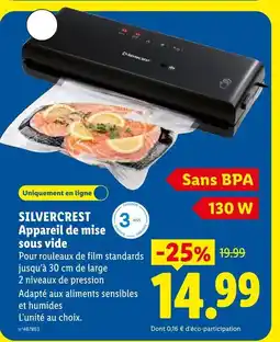 Lidl Silvercrest appareil de mise sous vide offre