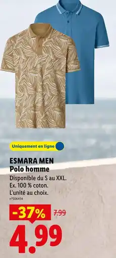 Lidl Esmara men polo homme offre