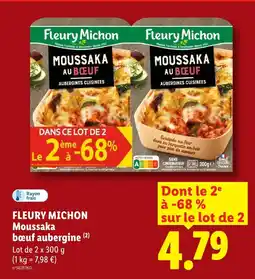 Lidl Fleury michon moussaka bœuf aubergine offre