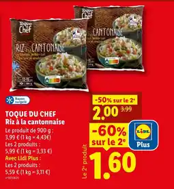 Lidl Toque du chef riz à la cantonais offre