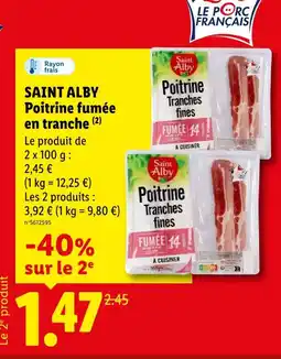 Lidl Saint alby poitrine fumée en tranche offre