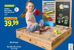 Lidl Lupilu bac à sable avec mur d’eau offre