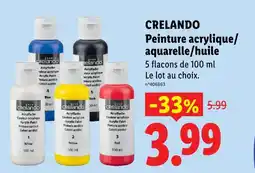 Lidl Crelando peinture acrylique white offre