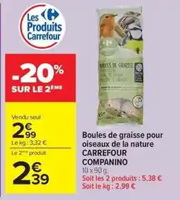 Carrefour Market Carrefour - boules de graisse pour oiseaux de la nature offre