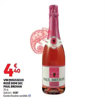Paul Brehan Vin mousseux rosé demi sec