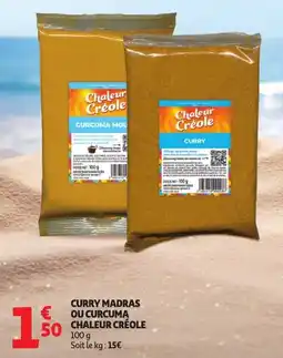 Auchan Chaleur Créole Curry madras ou curcuma offre