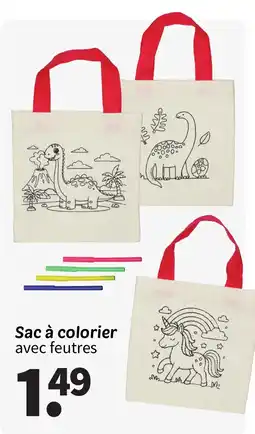 Wibra Sac à colorier avec feutres offre