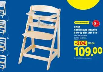 Roba Chaise haute évolutive Born Up Zick Zack 2 en 1