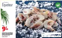 Auchan Crevettes entières crues décongelées offre
