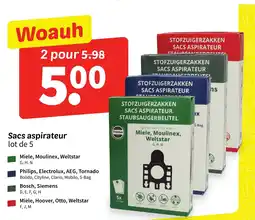 Wibra Sacs aspirateur lot de 5 offre