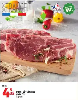 Auchan Porc: côte échine avec os offre