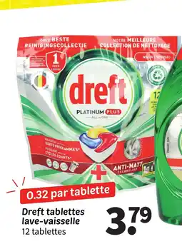 Wibra Dreft tablettes lave-vaisselle 12 tablettes offre