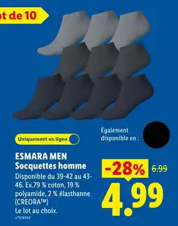 Lidl Esmara Men Socquettes homme offre