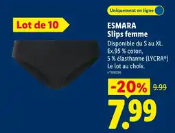 Lidl Esmara Slips femme offre