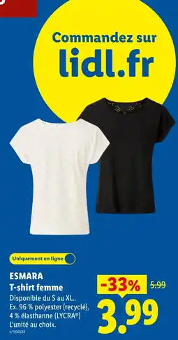 Lidl Esmara T-shirt femme offre