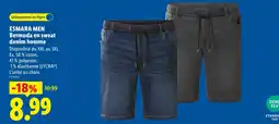 Lidl Esmara Men Bermuda en sweat denim homme offre