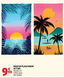 Auchan Actuel Drap de plage miami offre