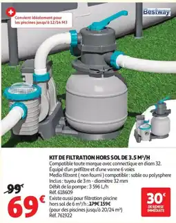 Auchan Kit de filtration hors sol de 3.5 m³/h offre