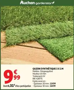 Auchan Gazon synthétique 3x1m offre