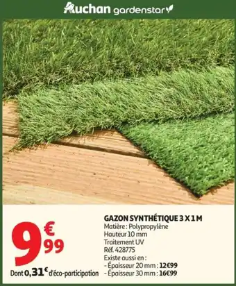 Gazon synthétique 3x1m