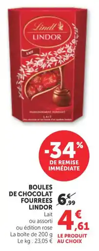 Bi1 Lindor Boules de chocolat fourrees offre
