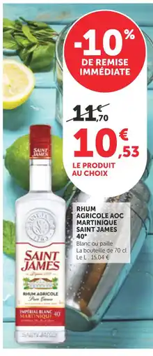 Bi1 Saint James Rhum agricole aoc martinique offre
