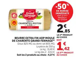Bi1 Grand Fermage Beurre extra fin aop moule de charente offre