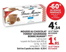 Bi1 Bonne Maman Mousse au chocolat format gourmand offre