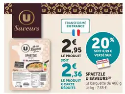 Bi1 U Saveurs Spaetzle offre