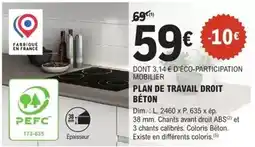 E.Leclerc Brico Dim - plan de travail droit béton offre