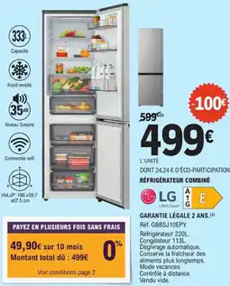 E.Leclerc RÉFRIGÉRATEUR COMBINÉ offre