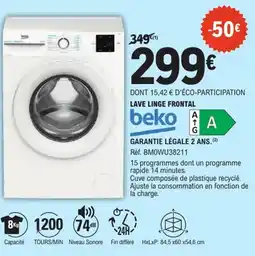 E.Leclerc LAVE LINGE FRONTAL beko offre