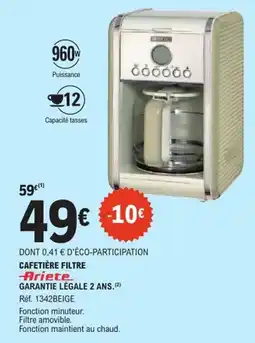 E.Leclerc CAFETIÈRE FILTRE Ariete offre