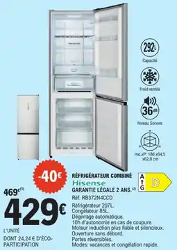E.Leclerc RÉFRIGÉRATEUR COMBINÉ Hisense offre