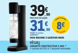 E.Leclerc PACK MACHINE À GAZÉIFIER NOIRE elsay offre