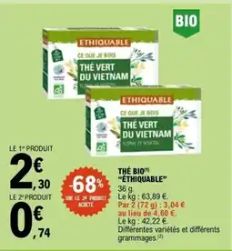 E.Leclerc Thé bio ethiquable offre