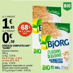 E.Leclerc CÉRÉALES COMPLÈTES BIO BJORG offre