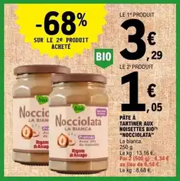 E.Leclerc PÂTE À TARTINER AUX NOISETTES BIO NOCCIOLATA offre