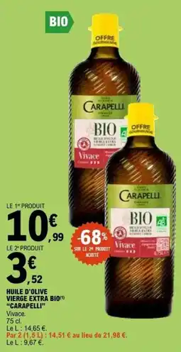 E.Leclerc HUILE D'OLIVE VIERGE EXTRA BIO CARAPELLI offre